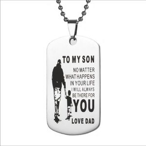 Stainless Steel Father Son Dog Tag Necklace New